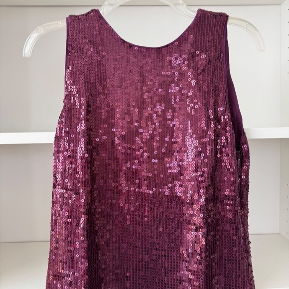 ALICE AND OLIVIA Kamryn Two Way Purple Cascading Cowl Back Sequin Dress - Picture 9 of 10